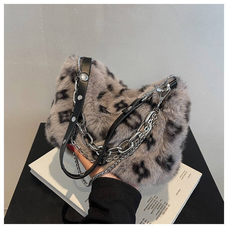 Plush Bags Chain Shoulder Bag Women
