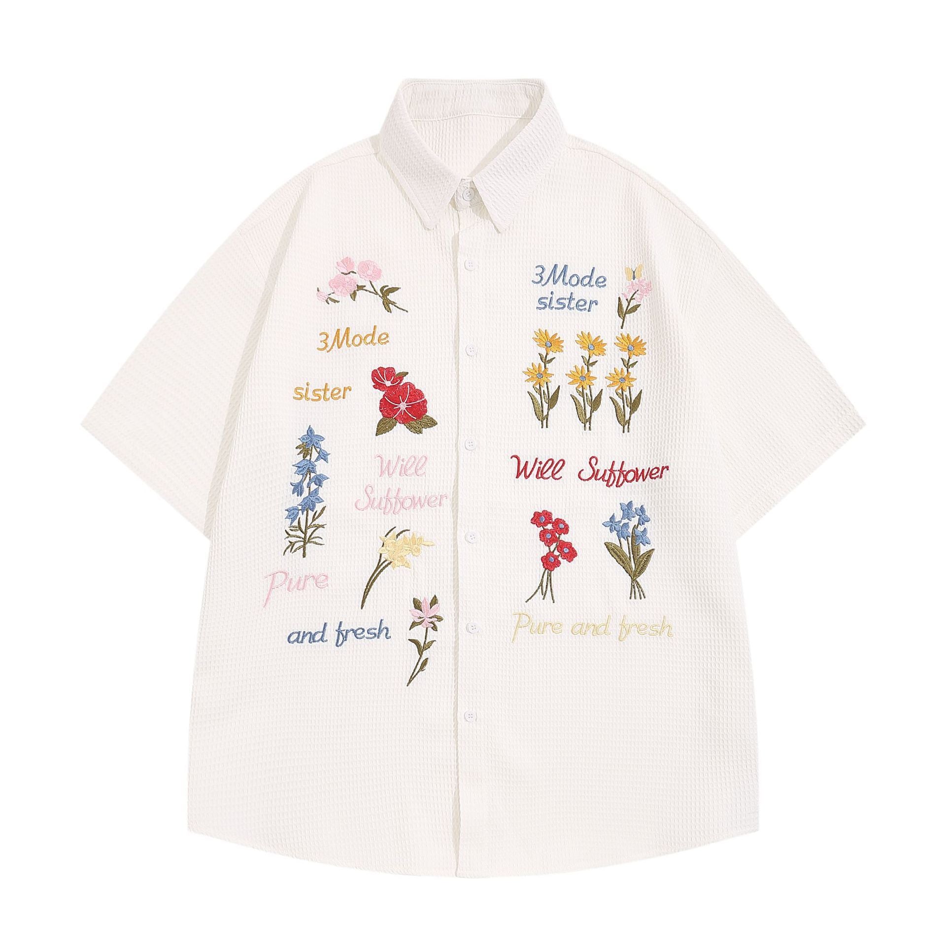 Bear Embroidery Short Sleeve