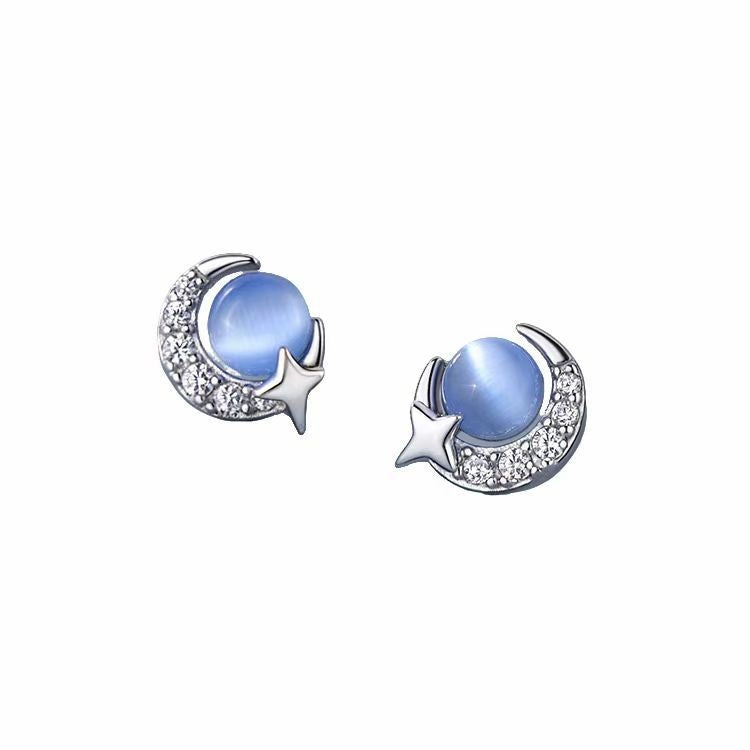 Starry Sky Women's Mini Blue Zircon Earrings