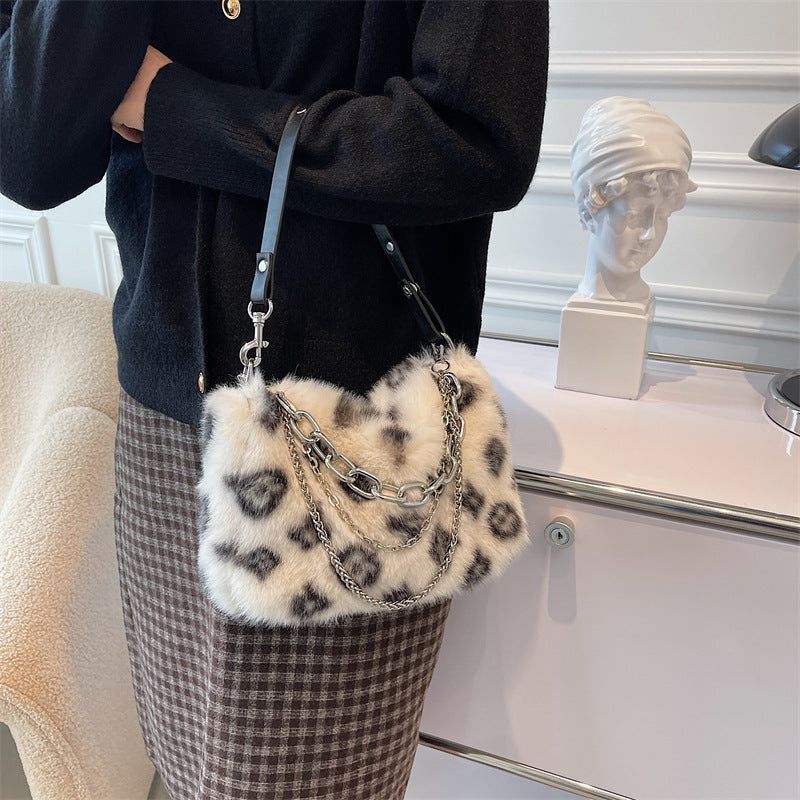 Plush Bags Chain Shoulder Bag Women