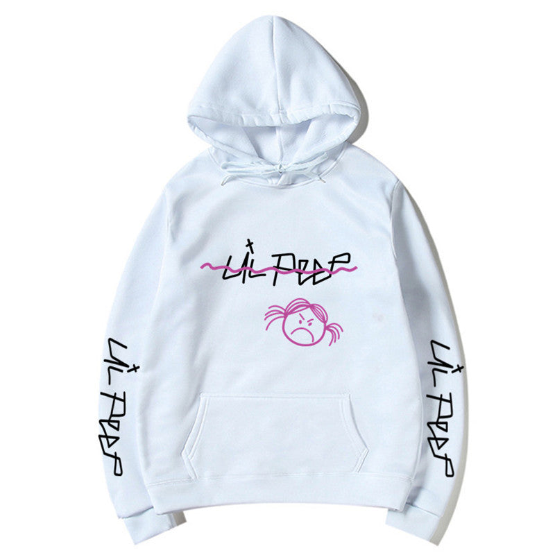 Basic Printed Hoodies White