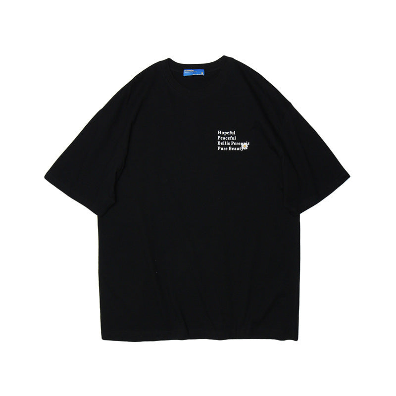 Small Daisy Print Tee black