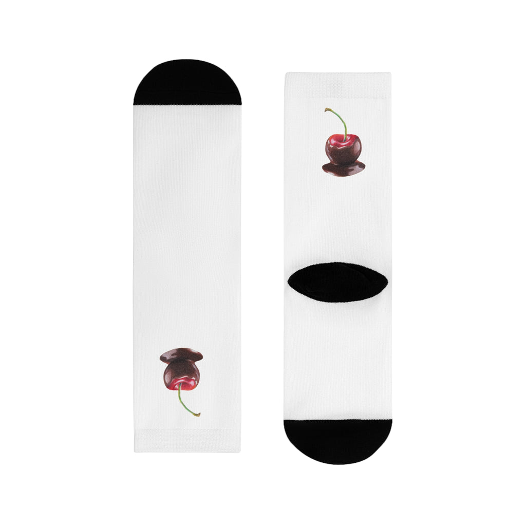 Charming Cherry Design Crew Socks