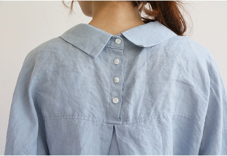 Cotton and linen dress shirt