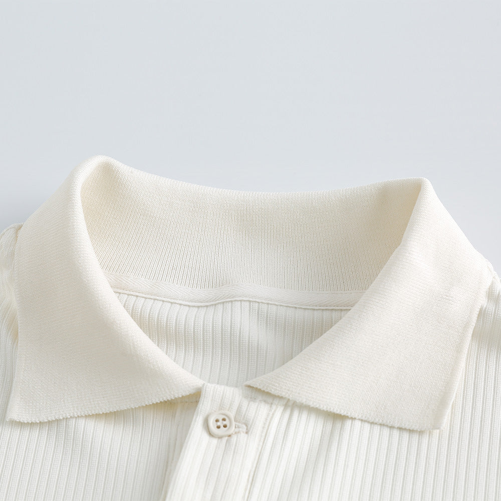Rabbit Embroidered Short-sleeved Polo Shirt For Men