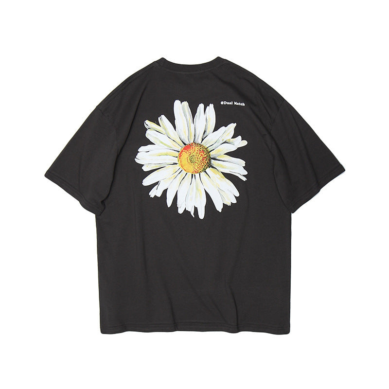 Small Daisy Print Tee Grey