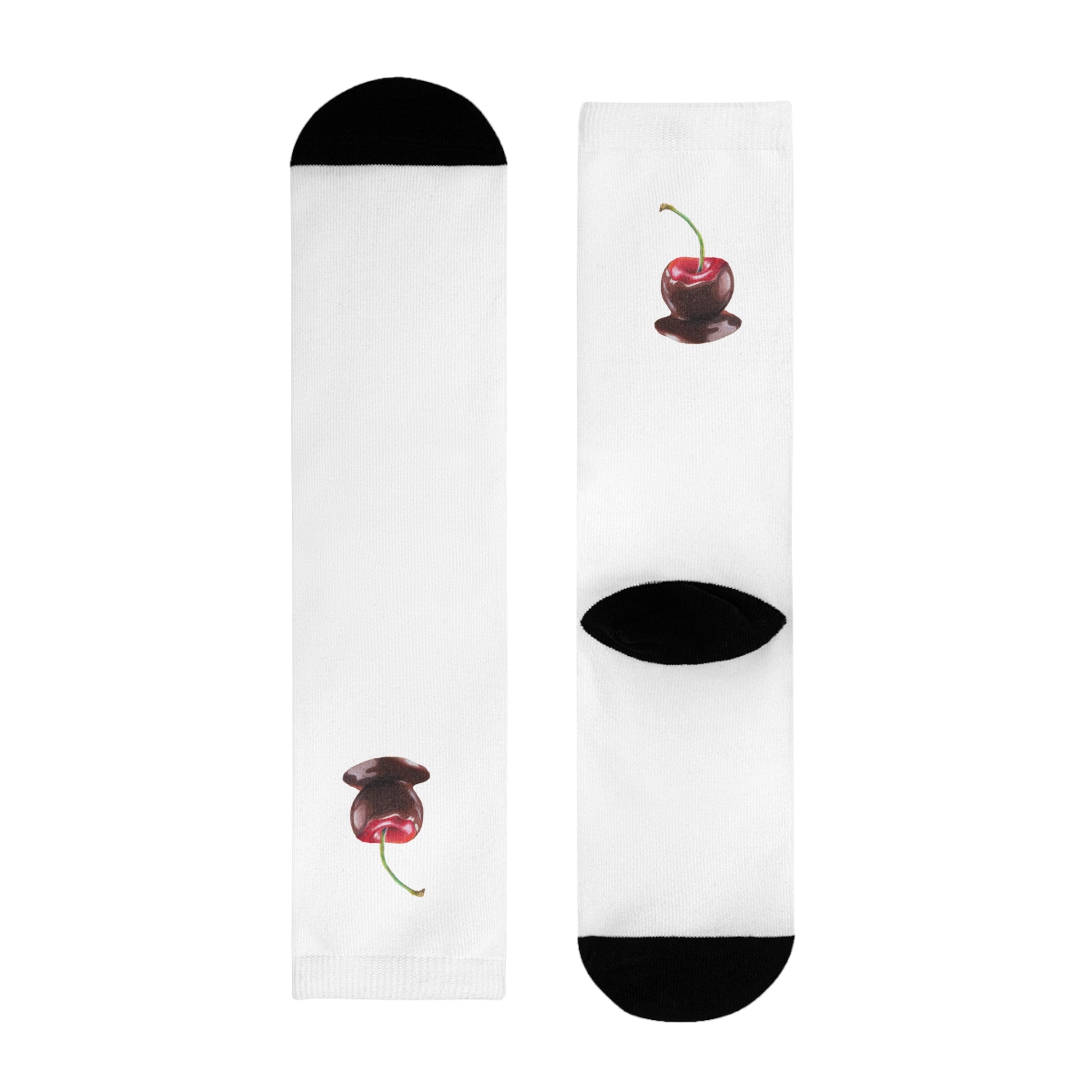 Charming Cherry Design Crew Socks