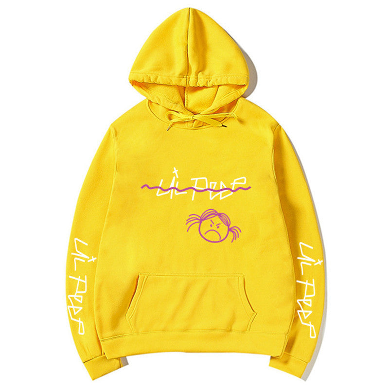 Basic Printed Hoodies Yellow