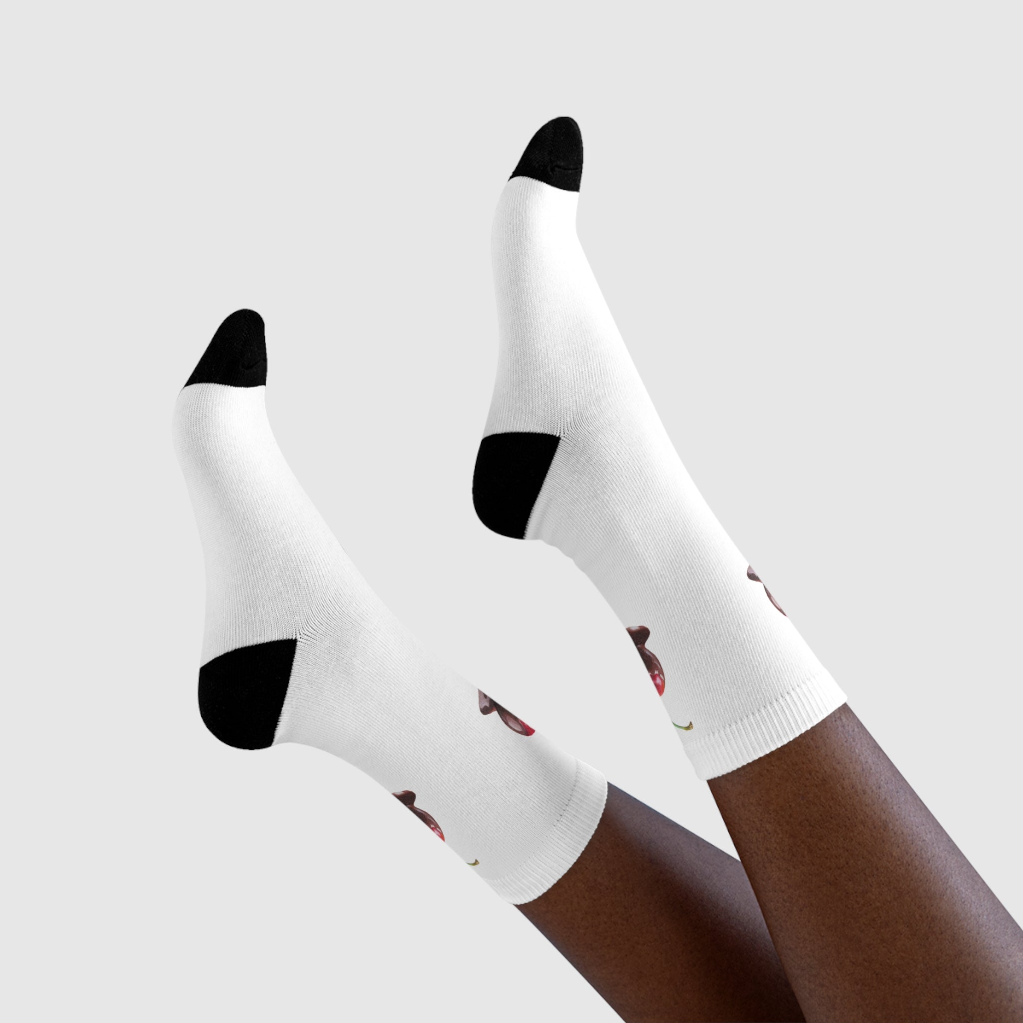 Charming Cherry Design Crew Socks