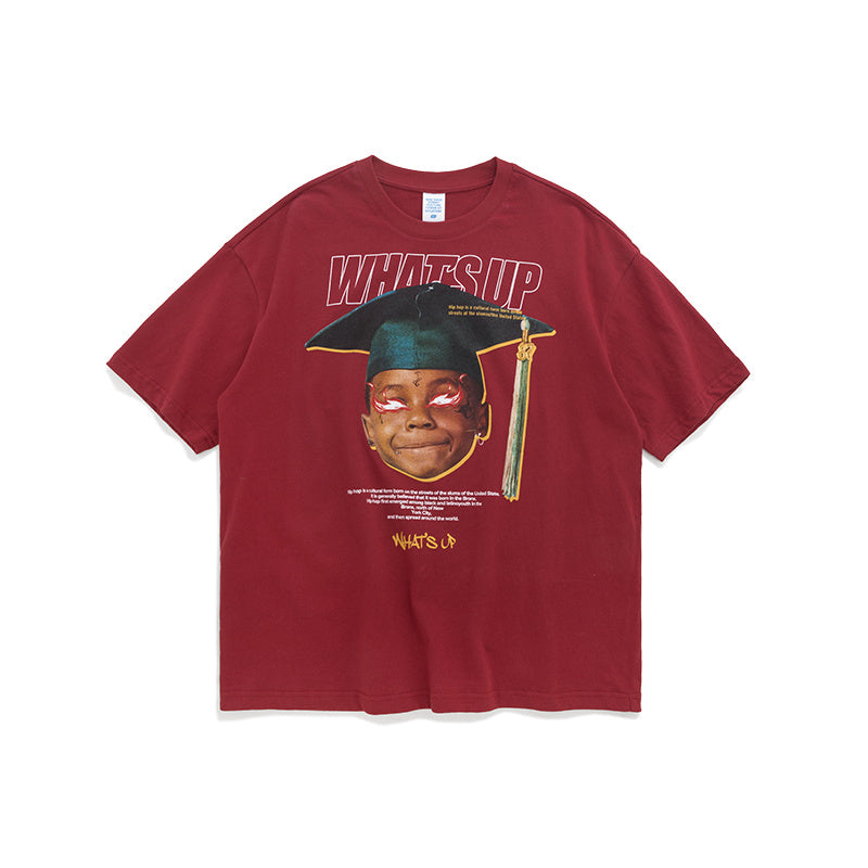 Printed loose printed T-shirt