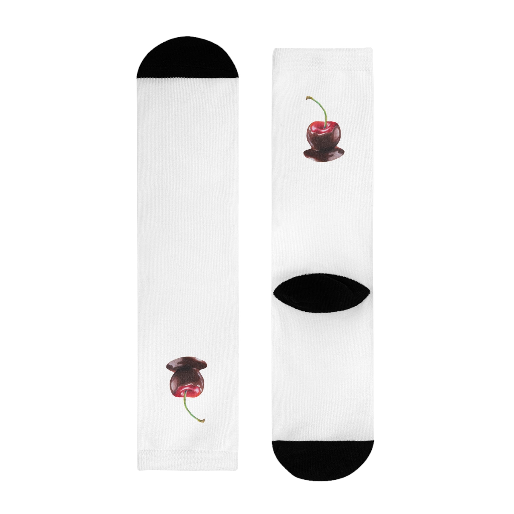 Charming Cherry Design Crew Socks