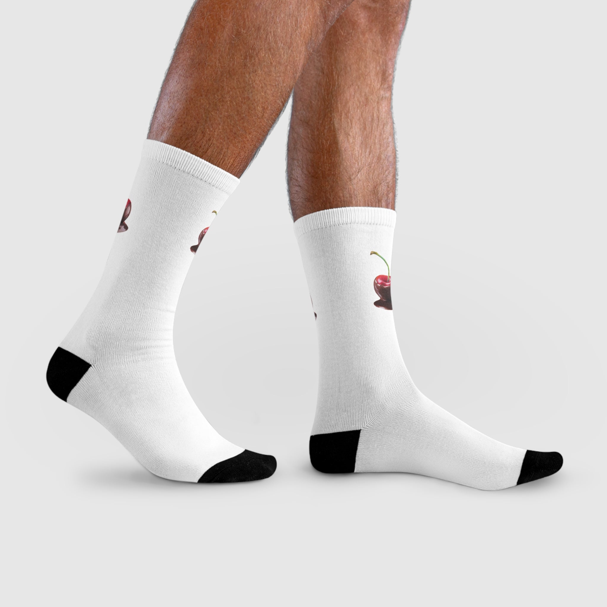 Charming Cherry Design Crew Socks