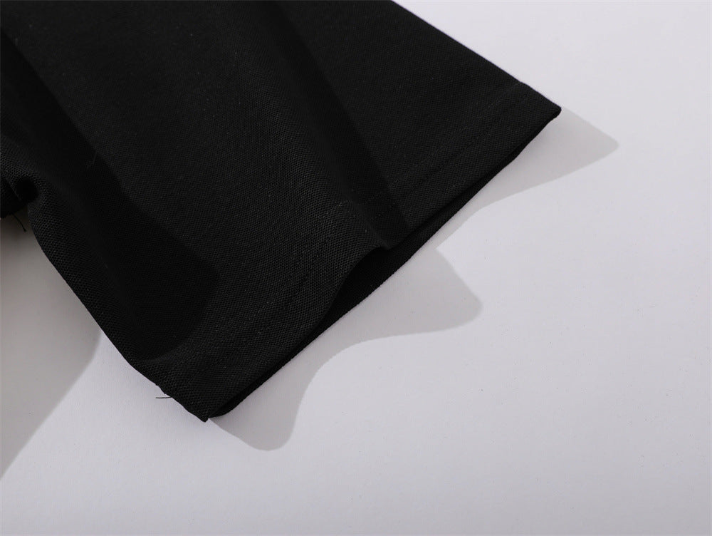 Spider Letter Print Short-sleeve Polo Shirt Men