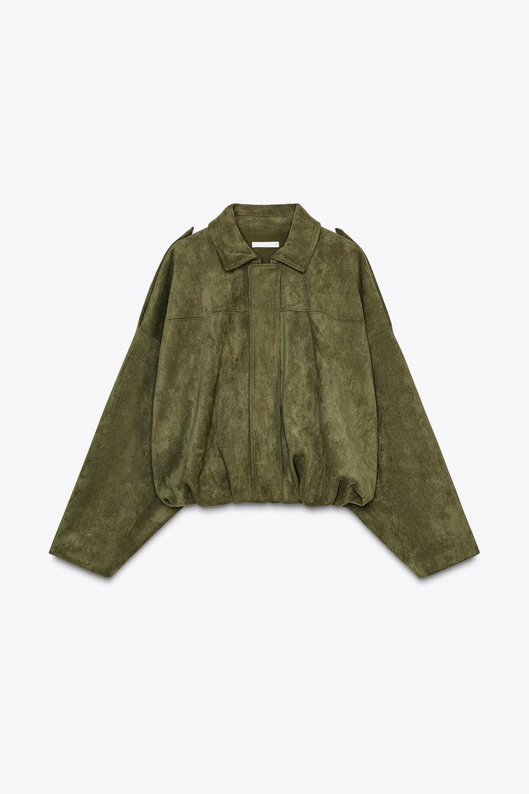 Women's Batwing Sleeve Lapel Suede