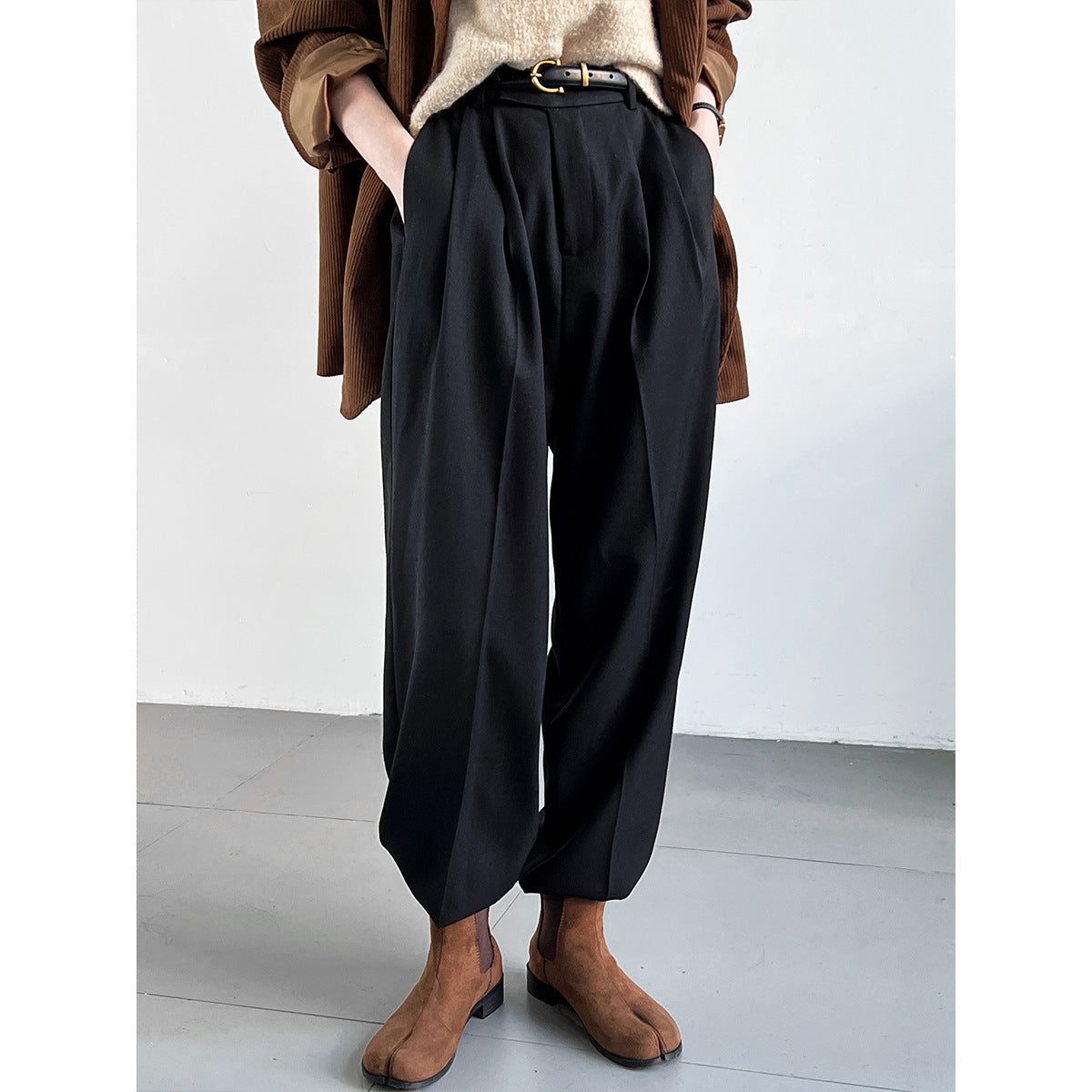 Loose Minimalist Mopping Suit Pants For Women