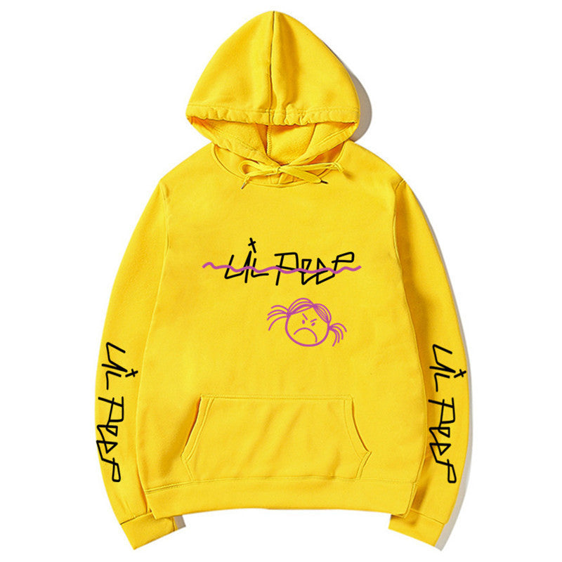 Basic Printed Hoodies Yellow