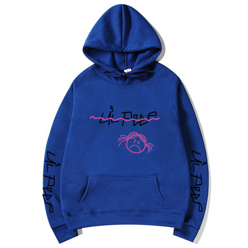 Basic Printed Hoodies Royal Blue