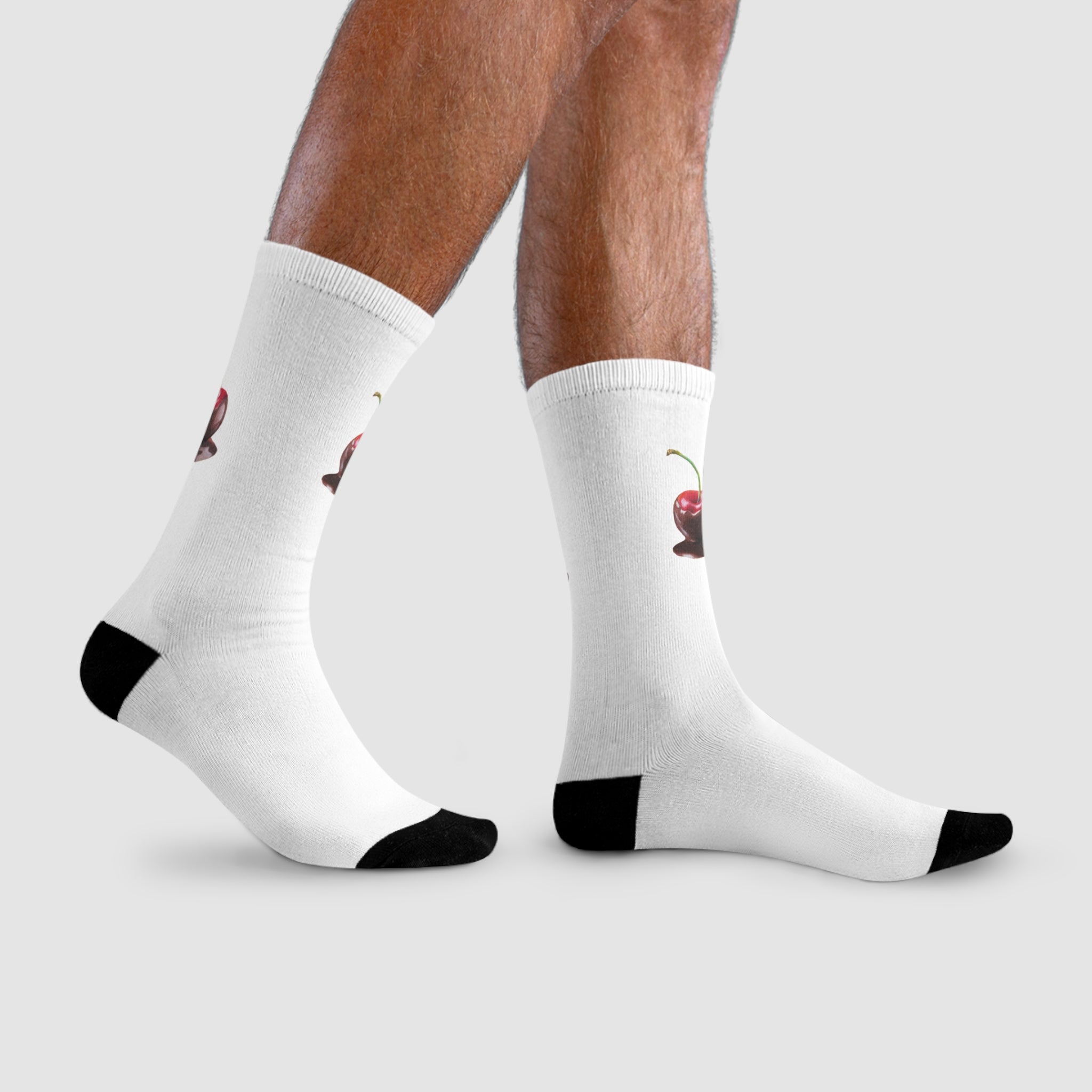 Charming Cherry Design Crew Socks