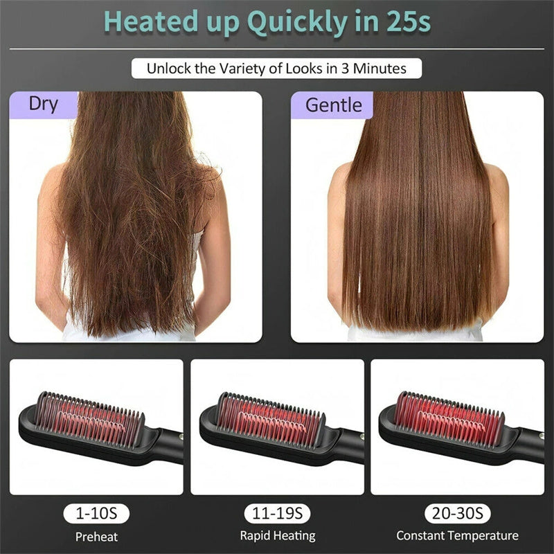 New 2 In 1 Hair Straightener Hot Comb 