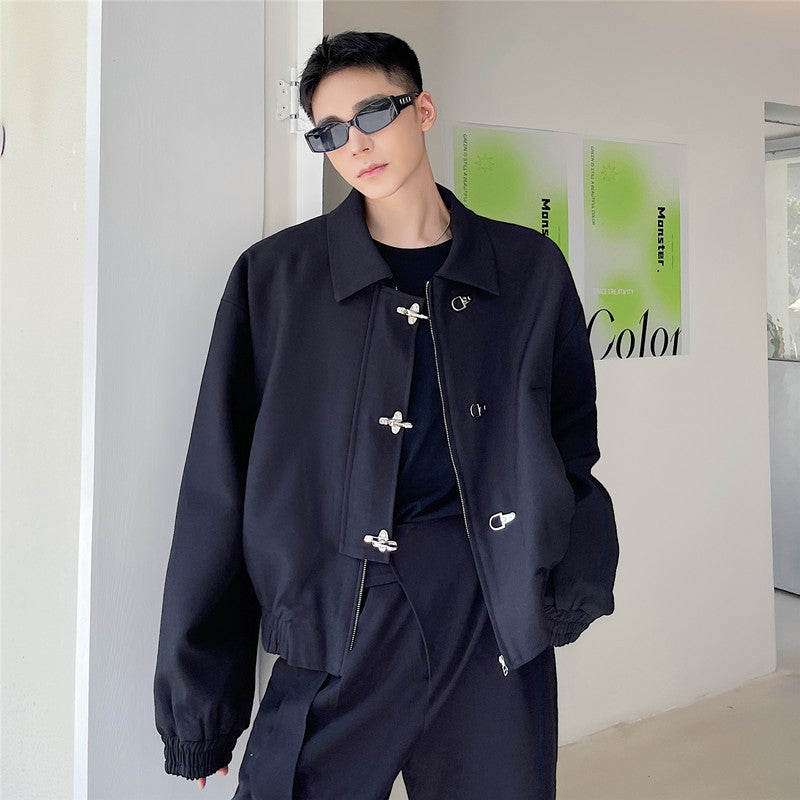 Men's Oversized Lapel Cropped Jacket