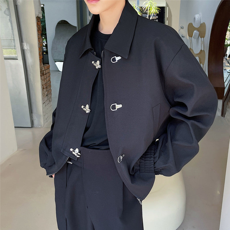 Men's Oversized Lapel Cropped Jacket