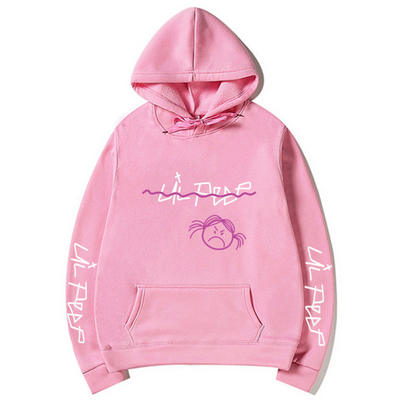 Basic Printed Hoodies Pink
