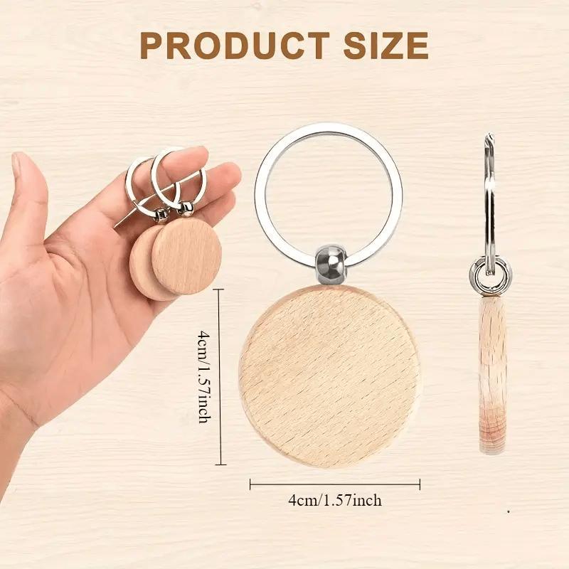 30 Pieces Wooden Keychain Sets