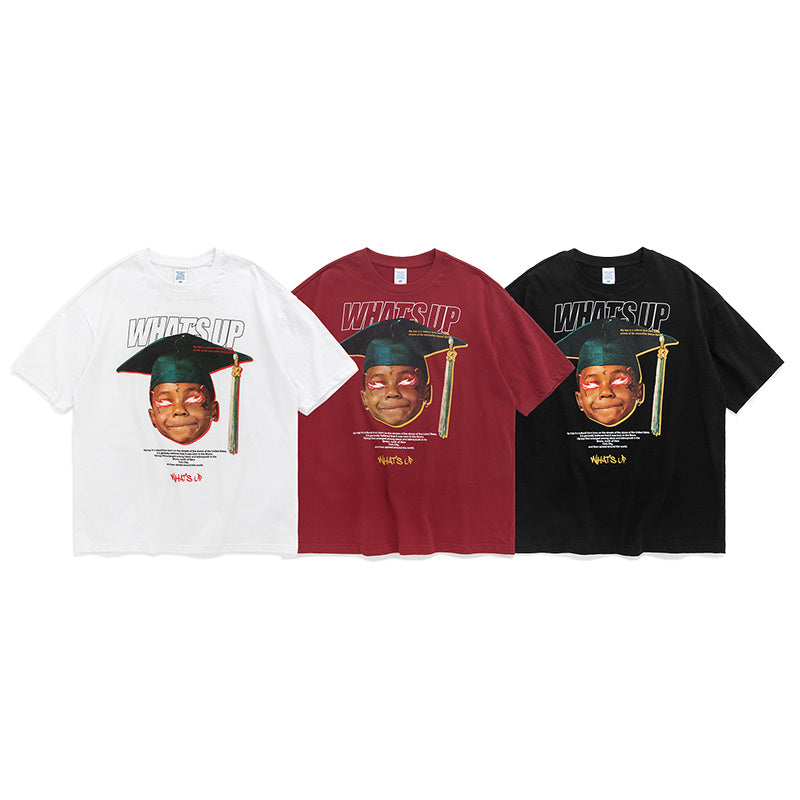 Printed loose printed T-shirt