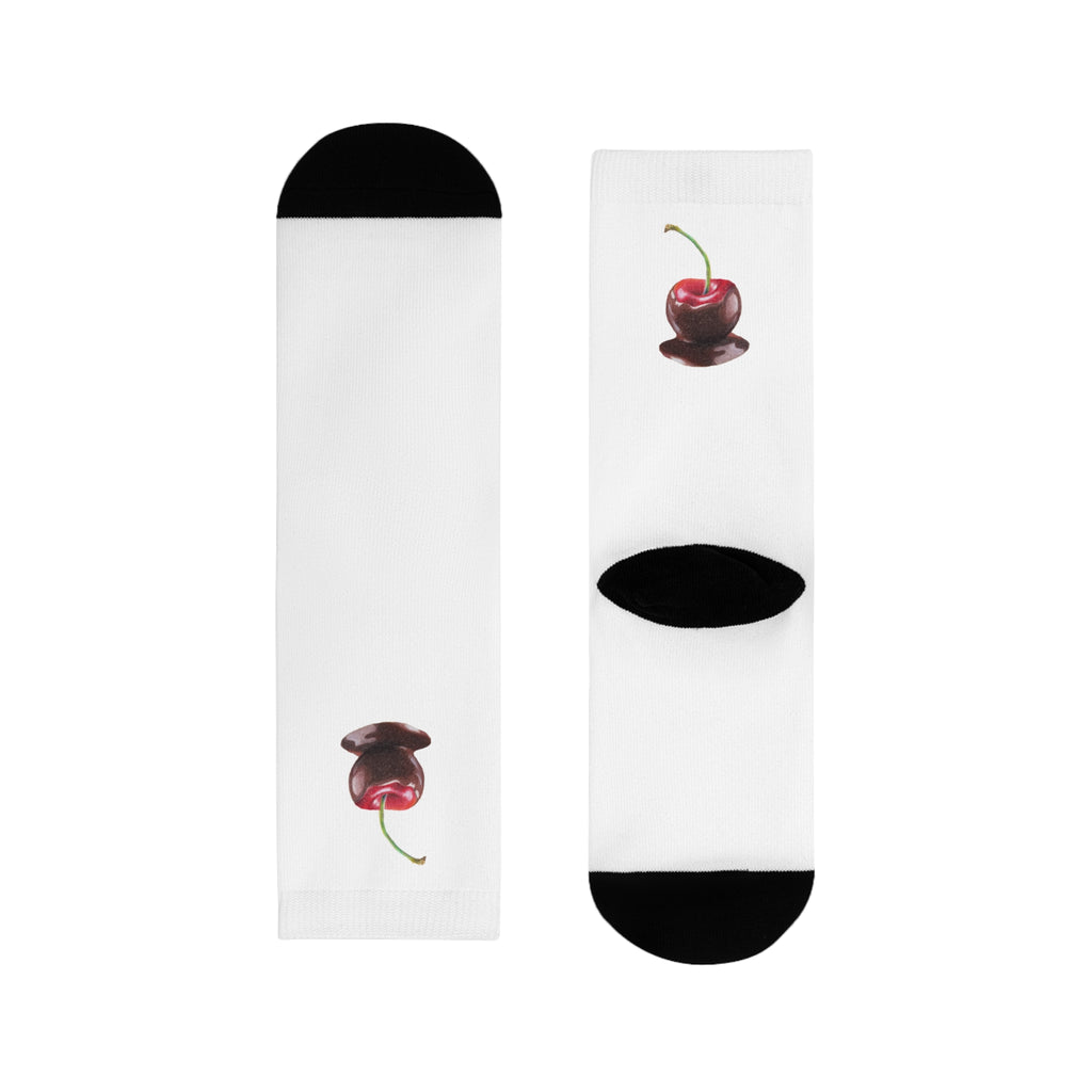 Charming Cherry Design Crew Socks