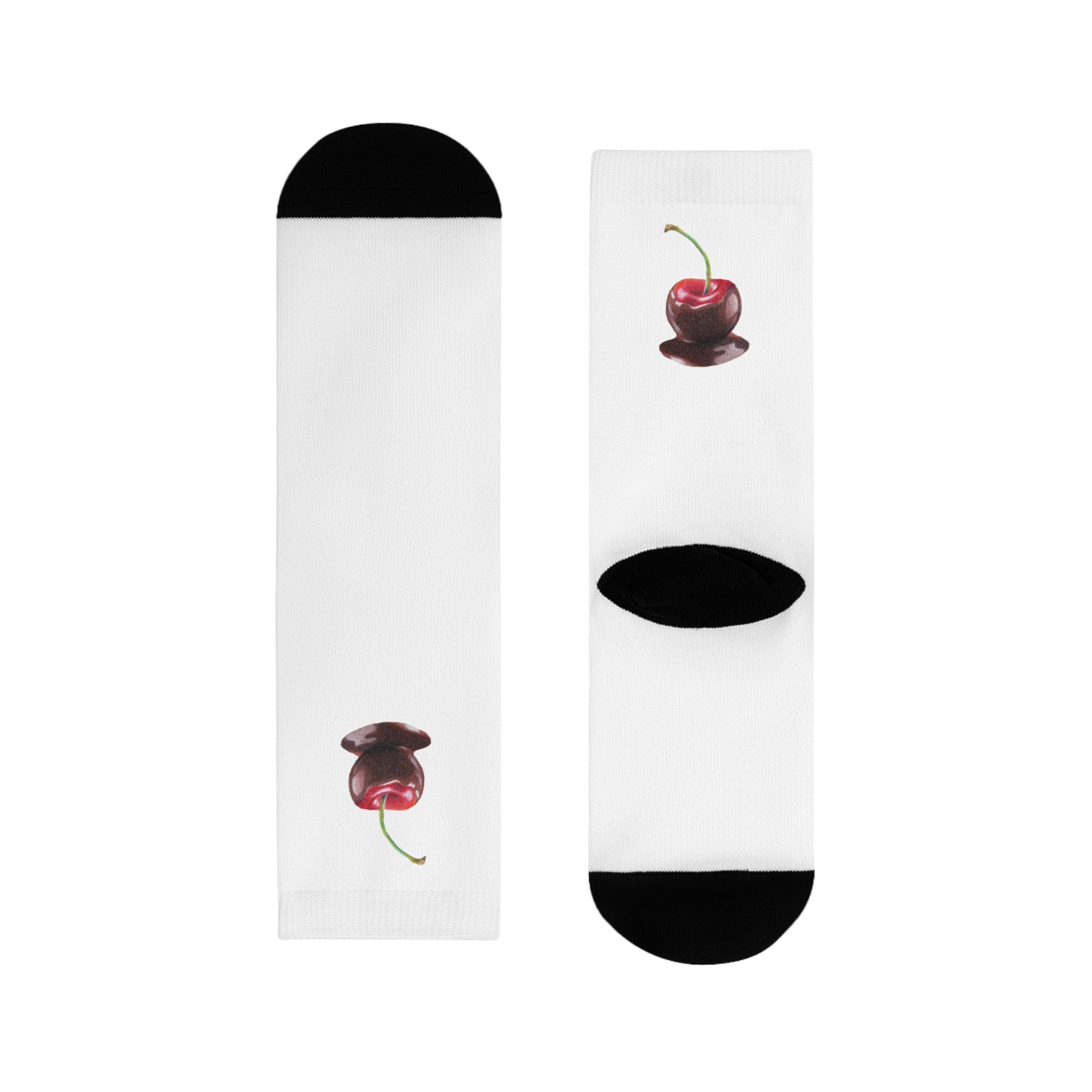 Charming Cherry Design Crew Socks