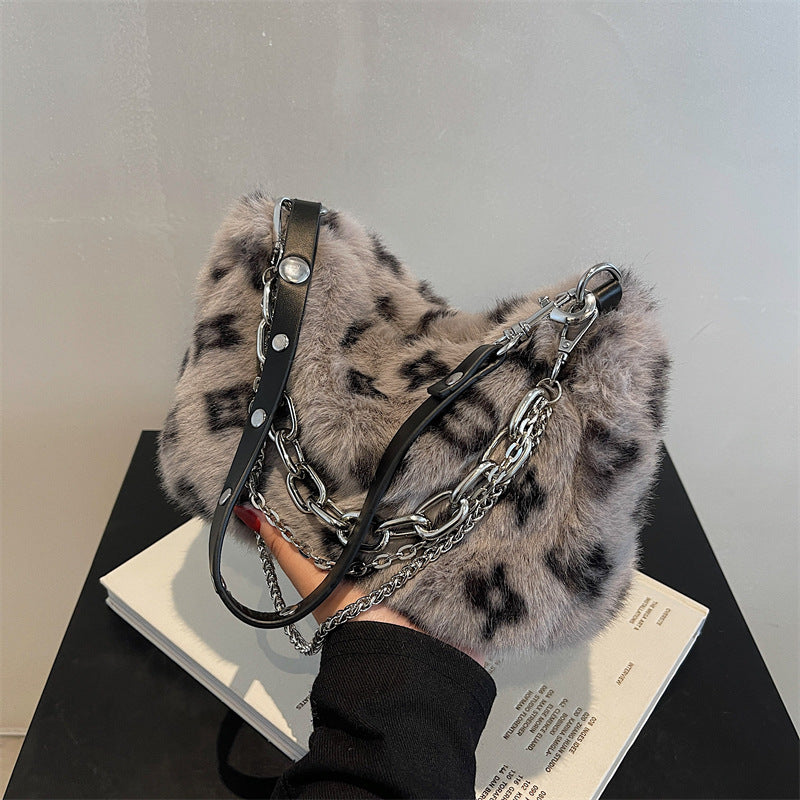 Plush Bags Chain Shoulder Bag Women