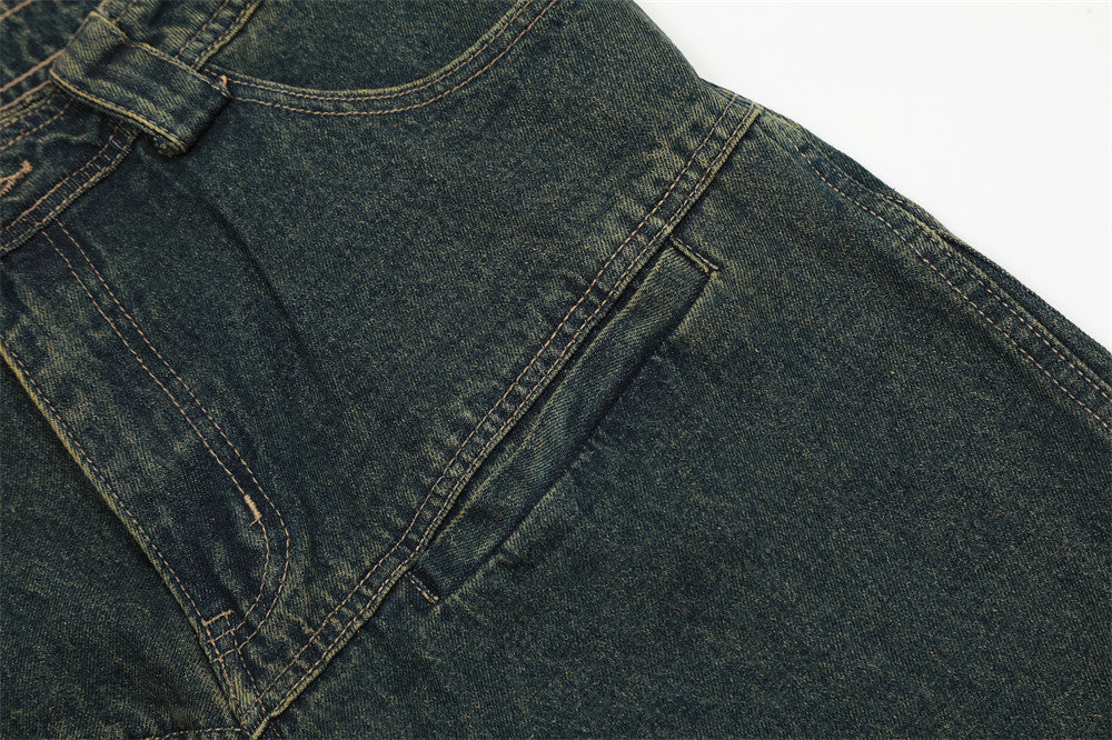 Fashion Washed Denim Overalls Men