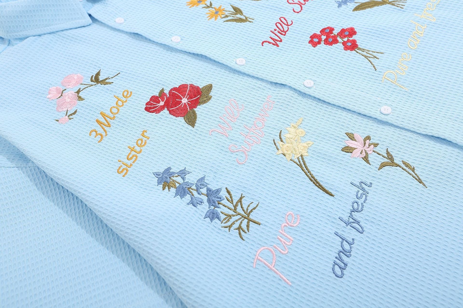 Bear Embroidery Short Sleeve