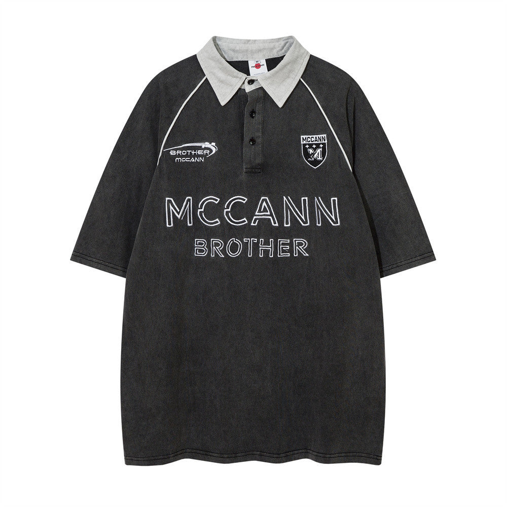 Racing Suit Short-sleeved Polo Shirt For Men