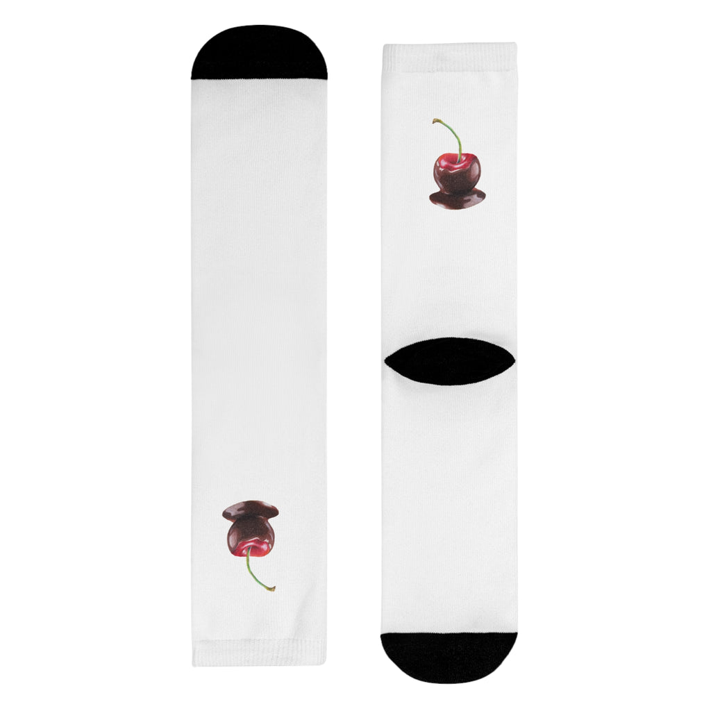 Charming Cherry Design Crew Socks