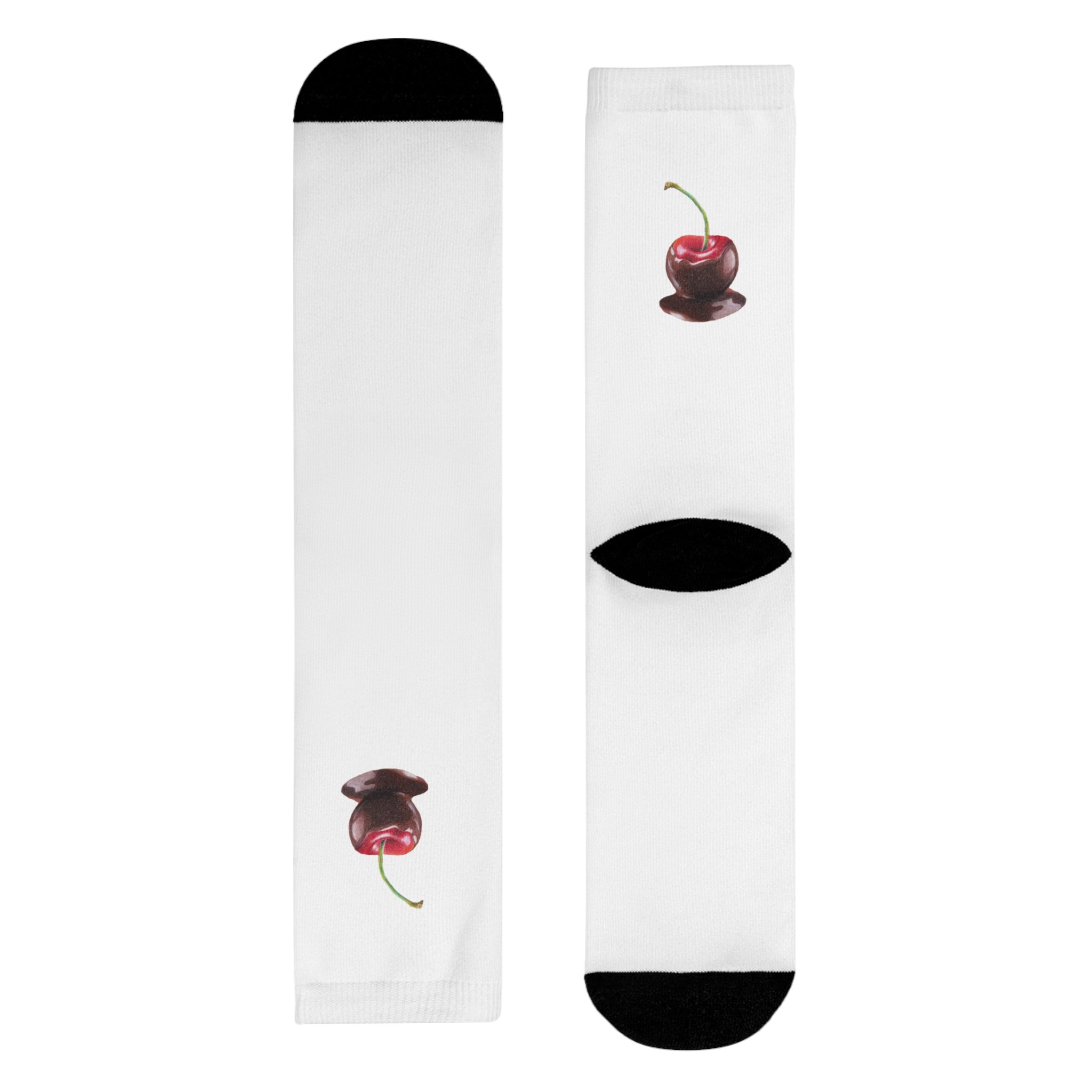 Charming Cherry Design Crew Socks