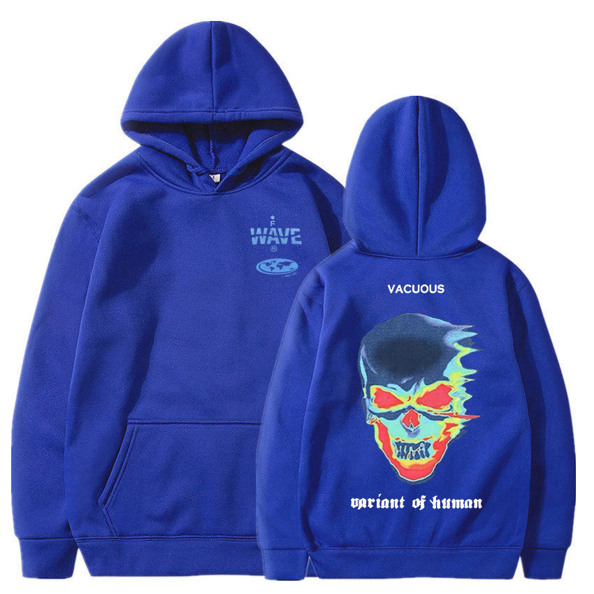  Basic Printed Hoodies Blue