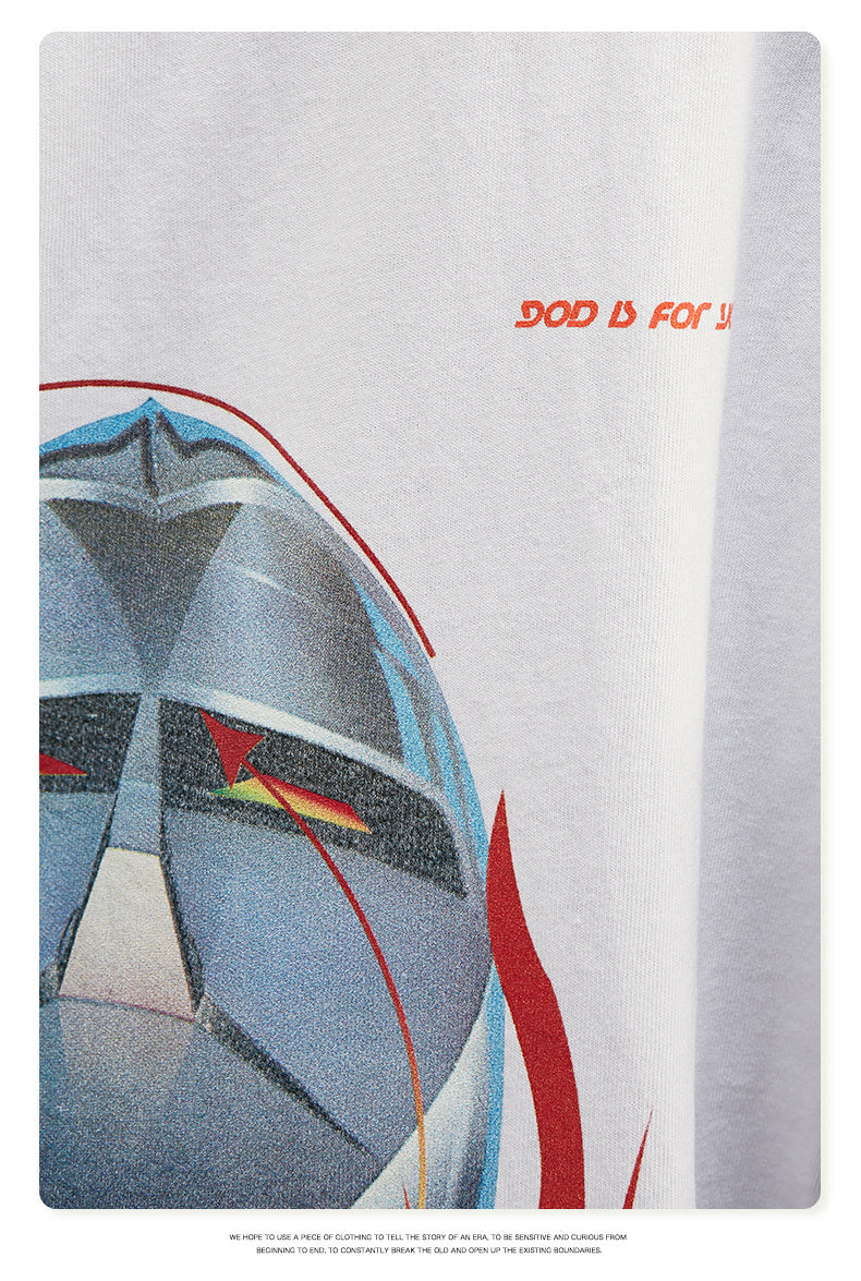 flame robot printed short-sleeved t-shirt
