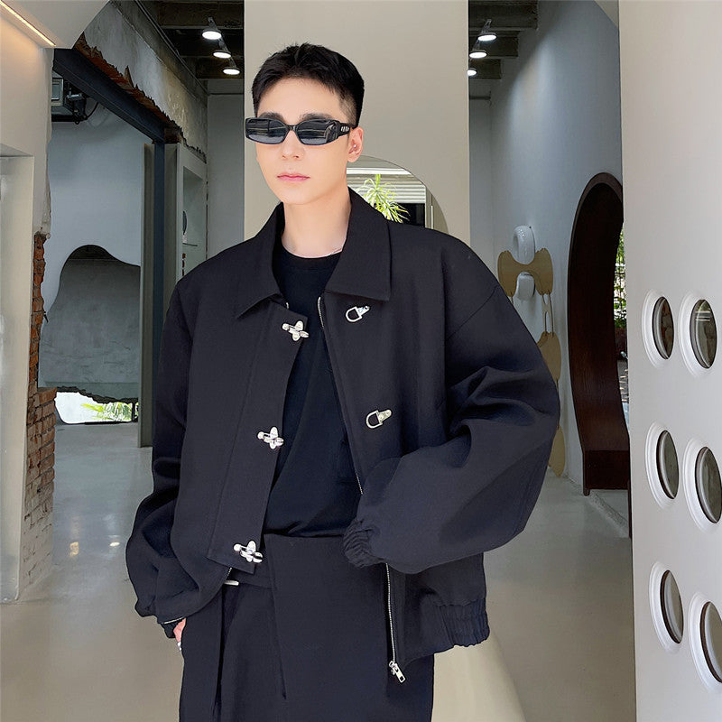 Men's Oversized Lapel Cropped Jacket