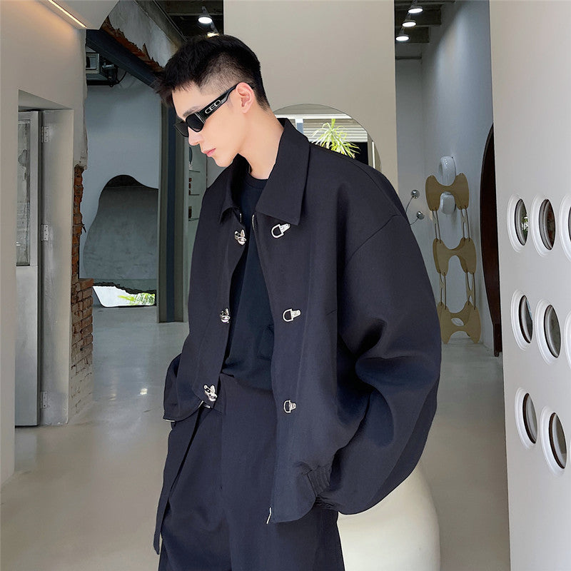 Men's Oversized Lapel Cropped Jacket