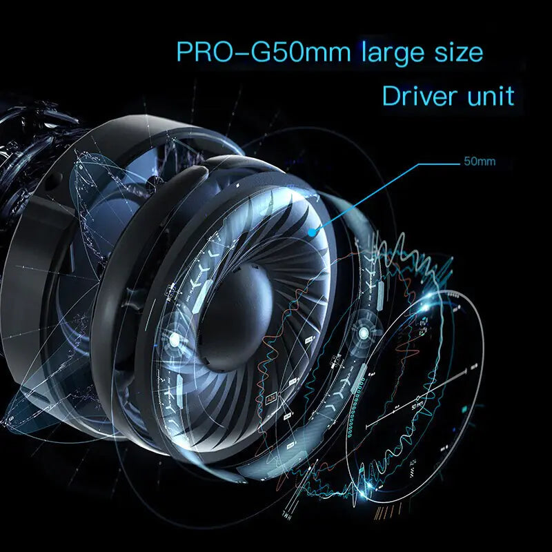 Close-up of Logitech G633s headset's PRO-G 50mm driver unit for immersive sound quality.