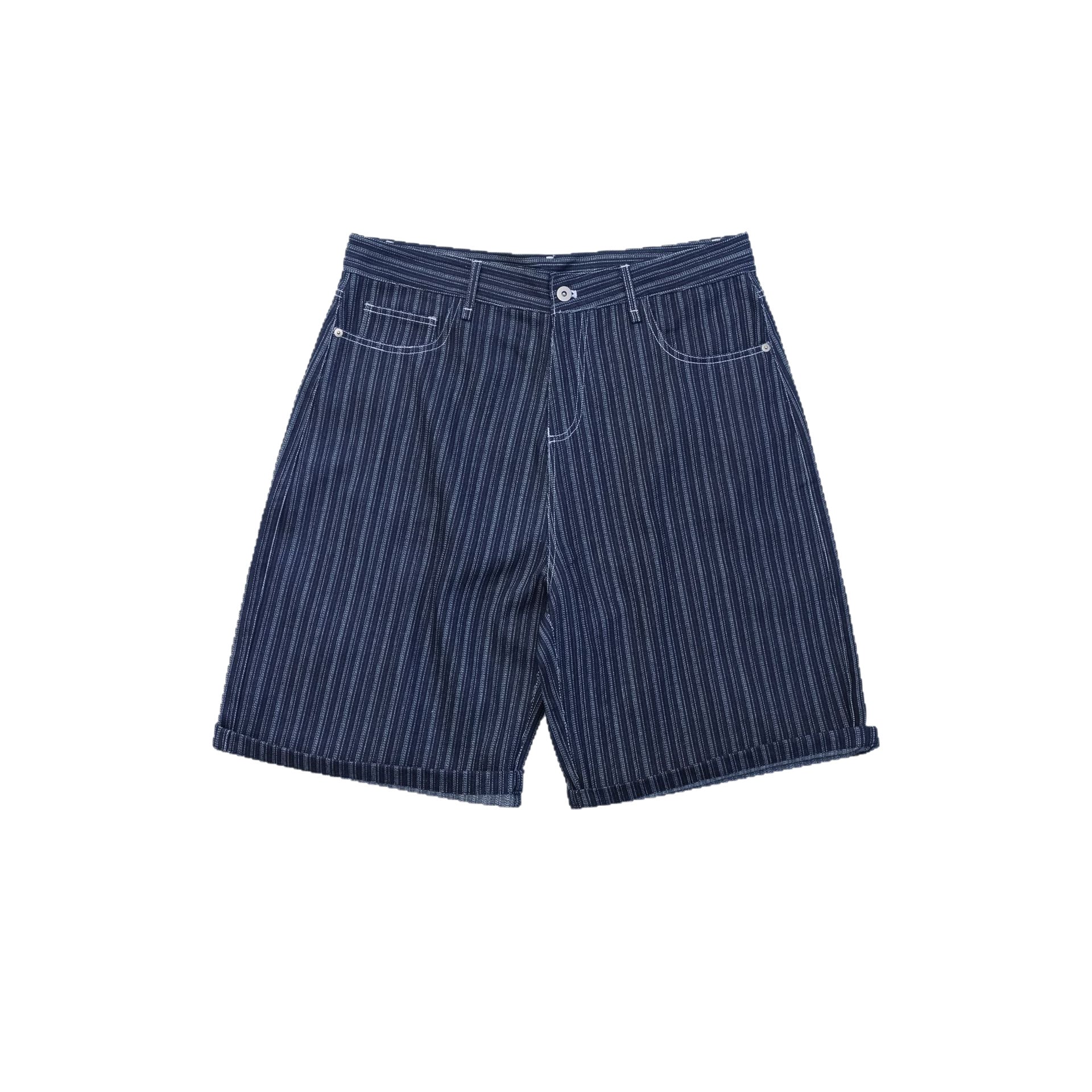 Stripes Denim Shorts