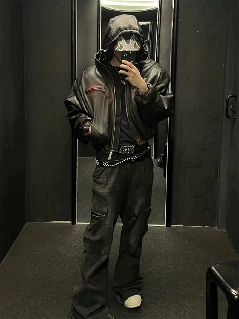 Heavyweight Ins Cotton Leather Jacket n