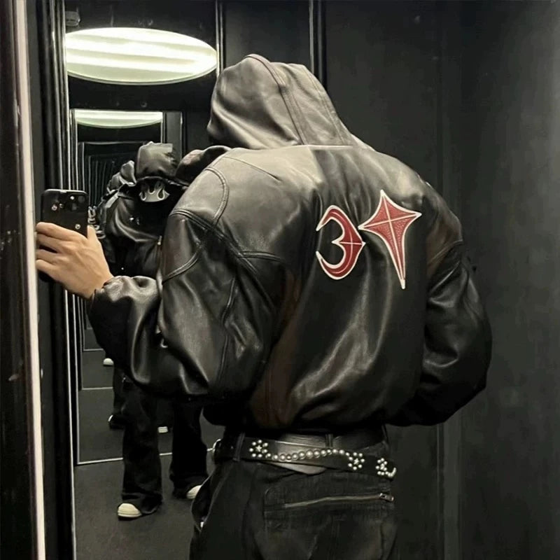 Heavyweight Ins Cotton Leather Jacket n
