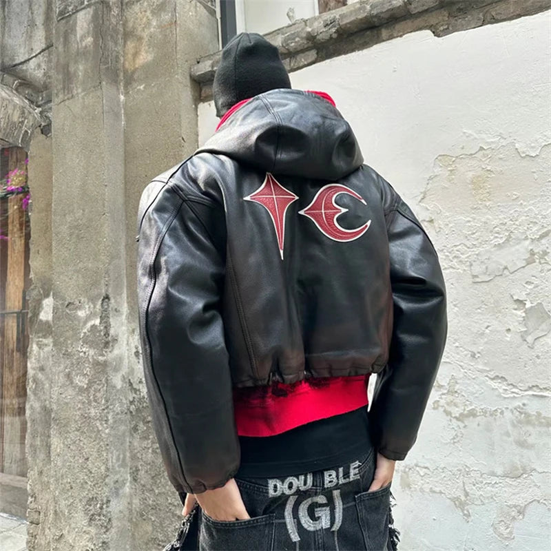 Heavyweight Ins Cotton Leather Jacket n