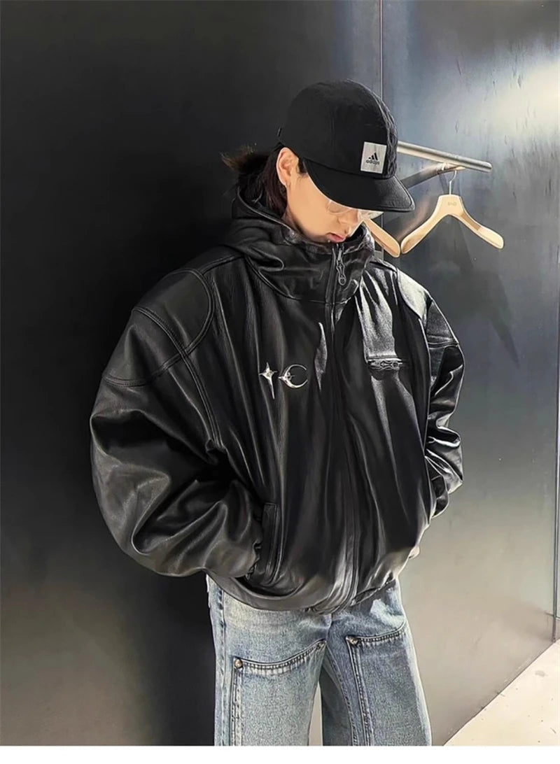 Heavyweight Ins Cotton Leather Jacket n