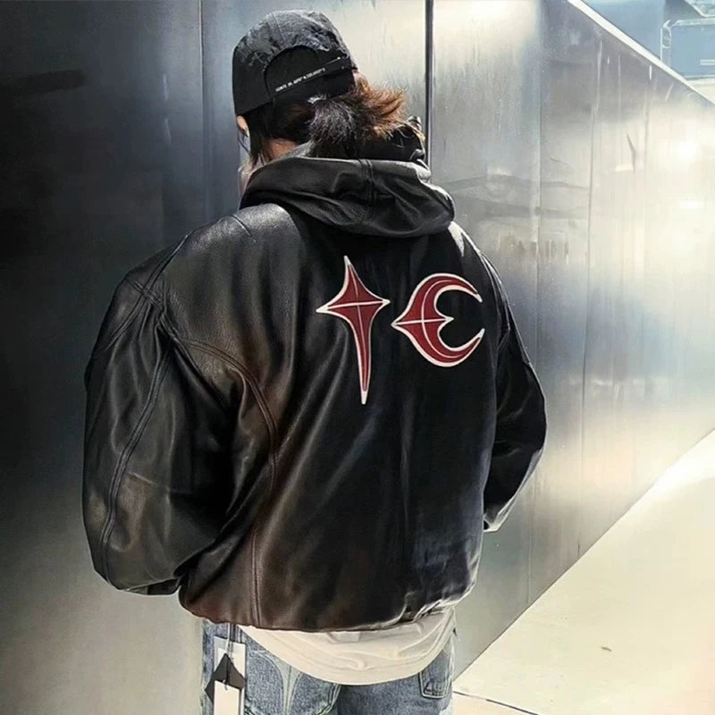 Heavyweight Ins Cotton Leather Jacket n