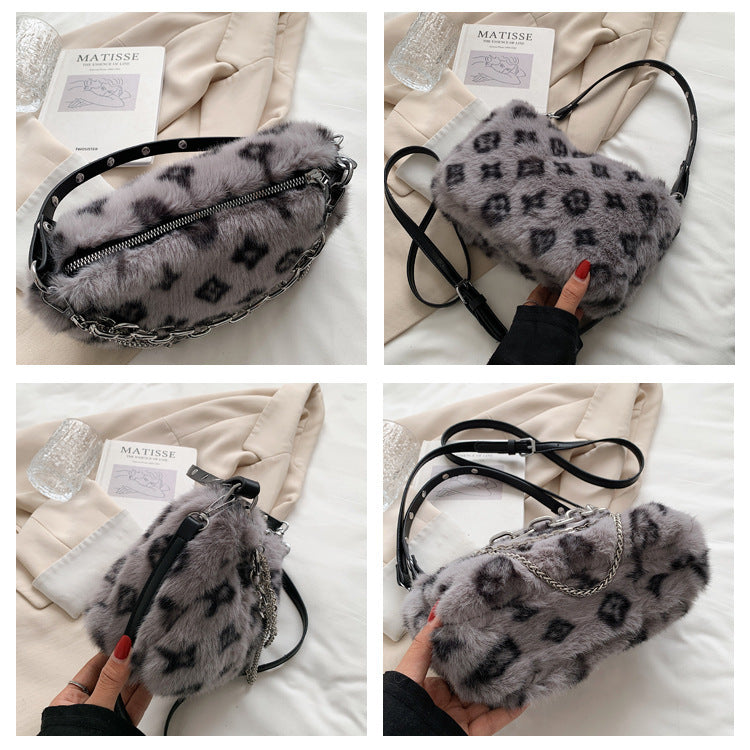 Plush Bags Chain Shoulder Bag Women