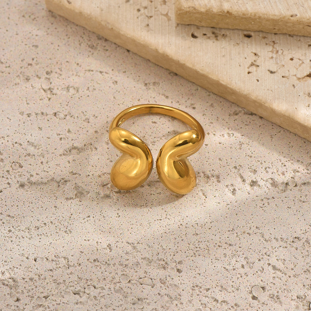 Lxalry Gold Butterfly Ring For Women - 18K Gold Plated