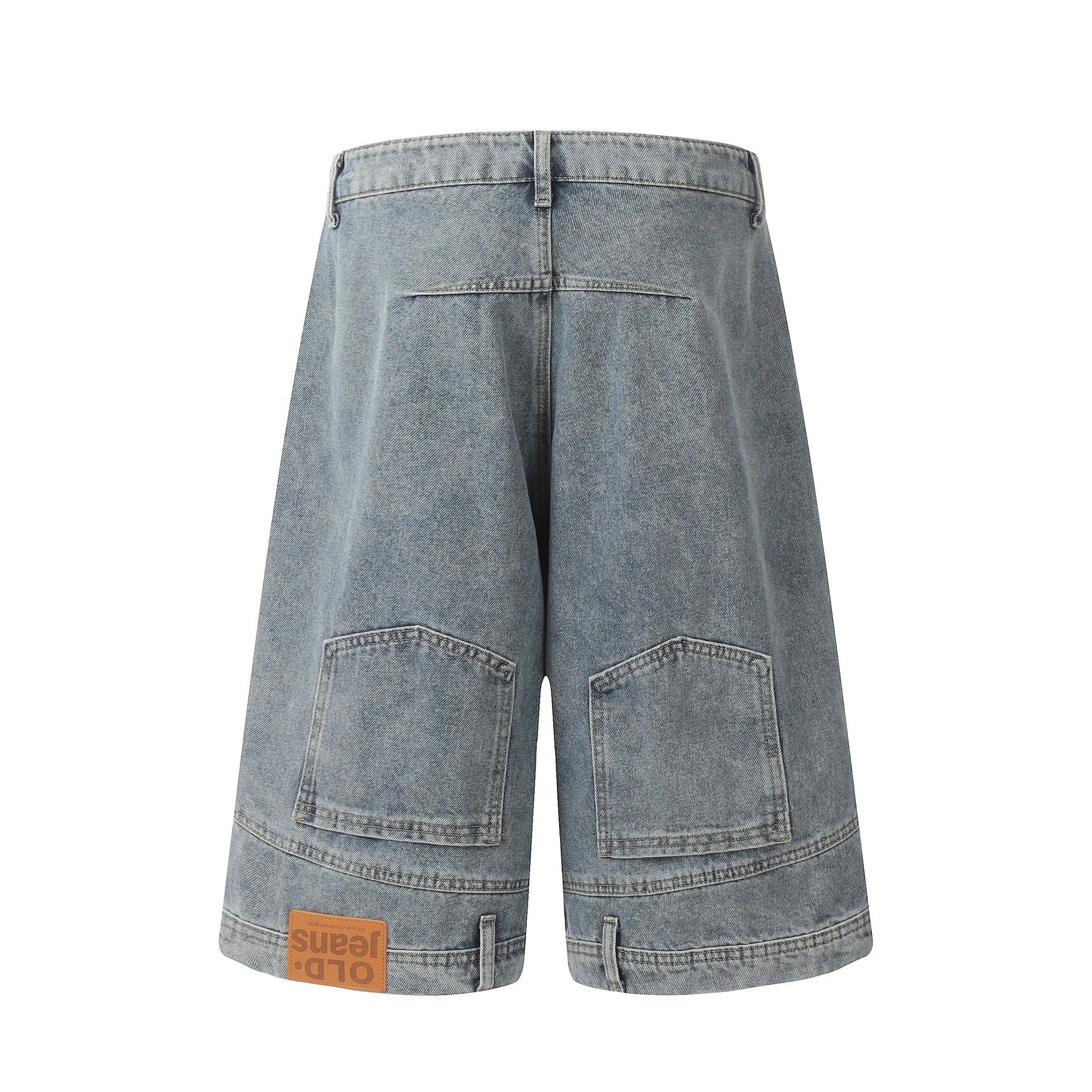 Niche Design Flip-down Denim Shorts Men